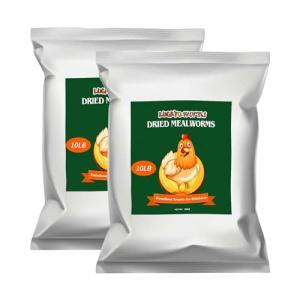 LuckyQworms 20lbs Mealworms, High-Protein Dried Mealworms for Birds, Chickens, Turtles, Fish, Hamsters and Hedgehogs, Non-GMO and Chemical Free, All Natural Animal Feed