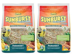 Higgins 2 Pack of Sunburst Gourmet Blend Parakeet Food, 2 Pounds Each, with Protein Egg Food