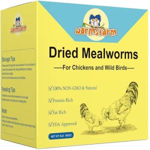 WormsFarm 5lb Dried Mealworms for Chickens Treats for Laying hens,Bluebirds,Quail,Chicken Food