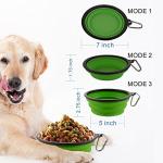 Large Collapsible Dog Bowls, 34oz Portable Foldable Travel Water Bowl Food Dishes with Carabiner Clip for Traveling, Hiking, Walking, 2 Pack (Purple+Green)