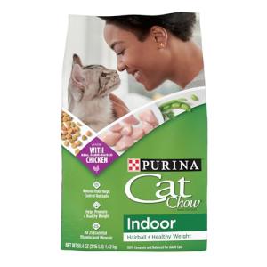 Purina Cat Chow Indoor Healthy Weight and Hairball Dry Cat Food With Chicken - (Pack of 4) 3.15 lb. Bags