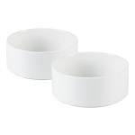 Havniva Ceramic 5.1inch Set of 2 Dog and Cat Bowls, Food and Water Feeder for Small Breed Dogs, Kitty, Cats, 2pcs Dog & Cat Dishes(2 Bowls, White)