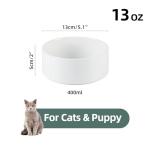 Havniva Ceramic 5.1inch Set of 2 Dog and Cat Bowls, Food and Water Feeder for Small Breed Dogs, Kitty, Cats, 2pcs Dog & Cat Dishes(2 Bowls, White)