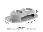 WeatherTech Double High Pet Feeding System - Elevated Dog/Cat Bowls - 4 inch High Light Grey (DHC1604LGLG)