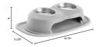 WeatherTech Double High Pet Feeding System - Elevated Dog/Cat Bowls - 4 inch High Light Grey (DHC1604LGLG)