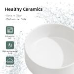 Havniva Ceramic 5.1inch Set of 2 Dog and Cat Bowls, Food and Water Feeder for Small Breed Dogs, Kitty, Cats, 2pcs Dog & Cat Dishes(2 Bowls, White)