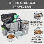 Dog Travel Bag for Supplies - Airline-Approved Backpack for Dogs - Pet Supply Organizer with Foldable Bowls & Food Containers - Pet Travel Bag - Dog Bags for Travelling with Accessories