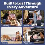 The Original Doggy Bag™ - Complete Dog Travel Bag for Supplies with 2 BPA-Free Travel Bowls & 2 Pet Food Containers - A Dog Mom Gift for Day Trips, Camping, Road Trips & Weekends Away - Lt. Pink