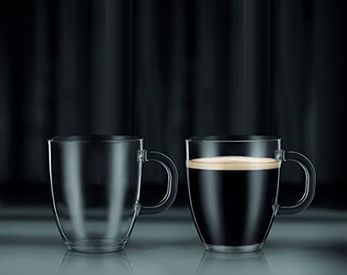 Bodum Bistro Coffee Mug Set, 12 oz, Clear