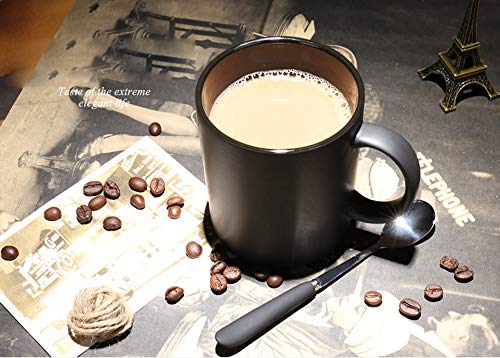 Matte Black Ceramic Coffee Mug for Latte, Cappuccino