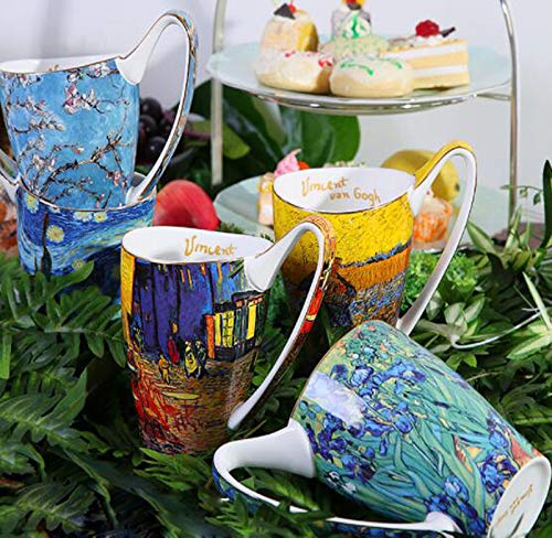 Van Gogh Inspired Iris Flower Coffee Mug, 16oz