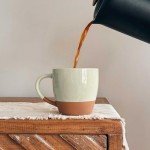 Set of 4 Large Latte Mugs - Modern Style
