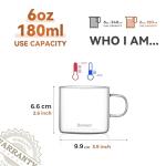 Set of 2 Crystal Clear 6oz Glass Mugs