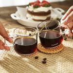 Set of 2 Crystal Clear 6oz Glass Mugs
