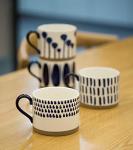 Colorful 15 oz Hand-Painted Porcelain Mug Set