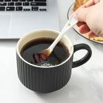 Stackable Black Ceramic Coffee Mug Set of 4
