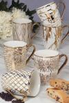 Elegant Gold-Plated Porcelain Coffee and Tea Mugs
