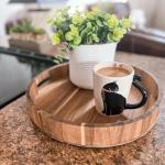 Black Cat Ceramic Coffee Mug: Hand Printed Designs, 12oz