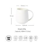 Large White Ceramic Belly Mug for Coffee