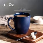 AmorArc Set of 6 Large Matte Blue Mugs