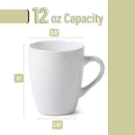Set of 4 White Bone China Coffee Mugs