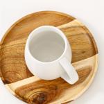 Large White Ceramic Belly Mug for Coffee