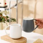 Large White Ceramic Belly Mug for Coffee