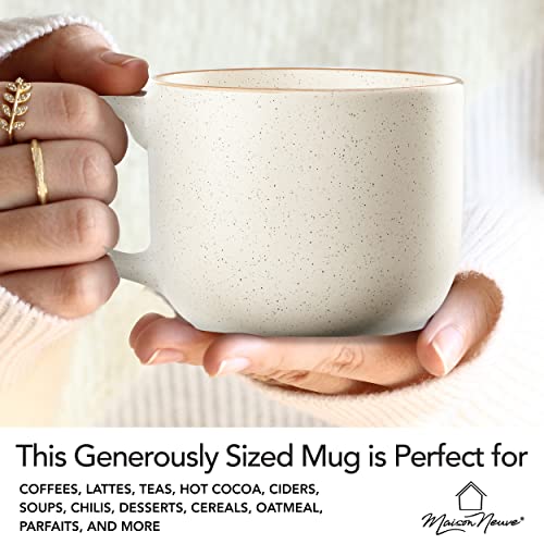 Hand Crafted Stoneware Riverside Mugs Set, Oxford White