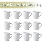 White Bone China Coffee Mug Set of 12