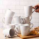 White Bone China Coffee Mug Set of 12