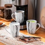 VEWEET Fiona White Ceramic Coffee Mugs Set of 6