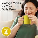 Vintage Stoneware Coffee Mugs - Set of 4