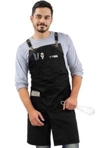 Stylish Cross-Back Black Apron for All Chefs