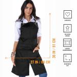 Stylish Cross-Back Black Apron for All Chefs