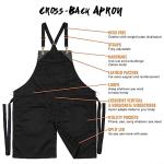 Stylish Cross-Back Black Apron for All Chefs