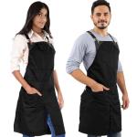 Stylish Cross-Back Black Apron for All Chefs