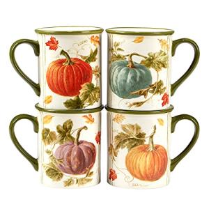 Autumn Harvest 16 oz. Coffee Mugs - Set of 4