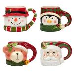 Multicolor Holiday Mug Set - 4 Pieces, 18 oz