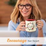 Floral Pink Ceramic Mug with Sister Bible Verse