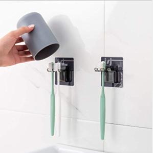 Toothbrush Holder and Grey Mug Set, No Drill