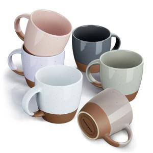 Morandi Color Large Ceramic Coffee Mugs Set of 6