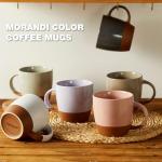 Morandi Color Large Ceramic Coffee Mugs Set of 6