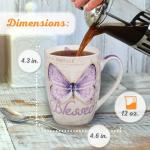 Botanic Purple Butterfly Coffee Mug with Bible Verse