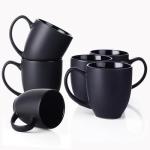 DOWAN Set of 6 Black Ceramic Coffee Mugs
