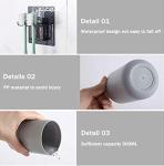 Toothbrush Holder and Grey Mug Set, No Drill