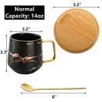 Marble Coffee Mug Set with Lids and Spoons