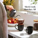DOWAN Set of 6 Black Ceramic Coffee Mugs