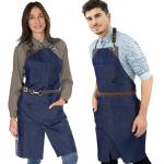 Classic Blue Apron with Adjustable Split-Leg Design