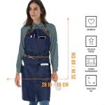 Classic Blue Apron with Adjustable Split-Leg Design