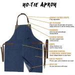 Classic Blue Apron with Adjustable Split-Leg Design